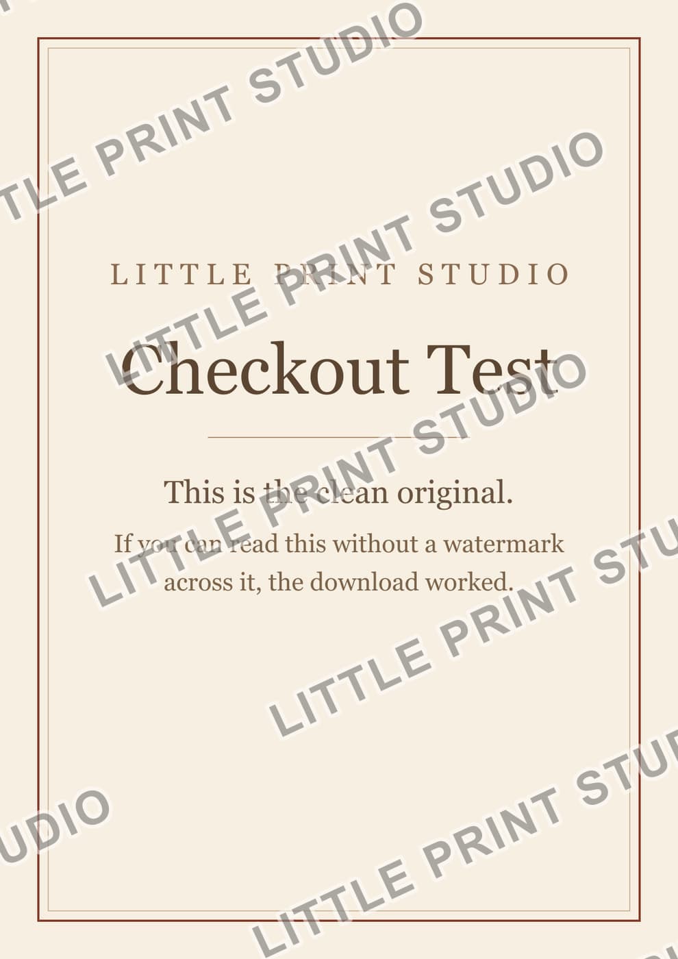 Little Print Studio Checkout Test Temporary — not a real product watermarked preview